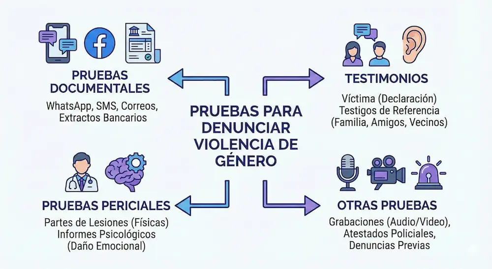 Pruebas para realizar una denuncia por violencia de género